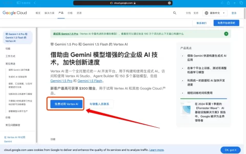 Google Cloud通过Vertex AI获取150美元赠金，帐号可立即变现