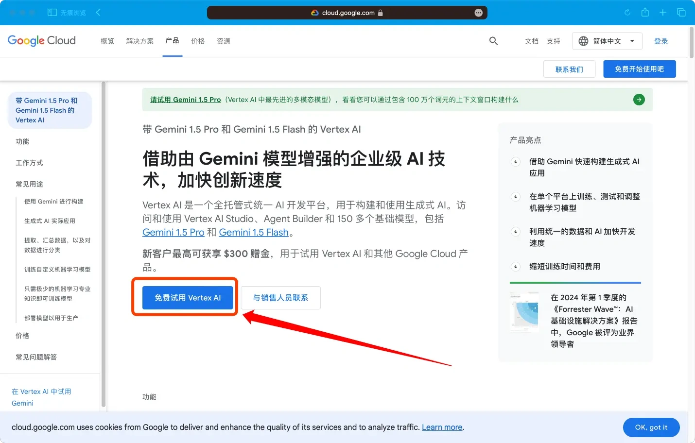 Google Cloud通过Vertex AI获取150美元赠金，帐号可立即变现