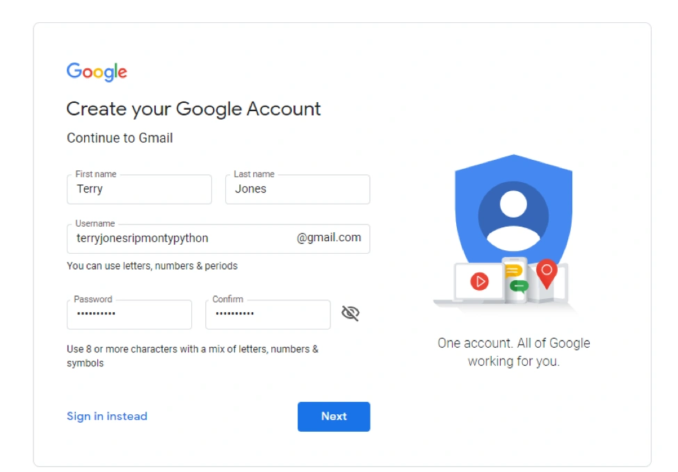 Google邮箱Gmail注册（Google帐号注册）